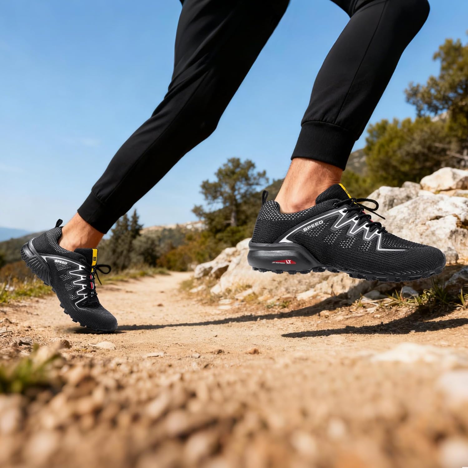 Men's Trail Running Shoes Non-Slip Lightweight Walking Hiking Shoes Men Fashion Bre... - Image 2