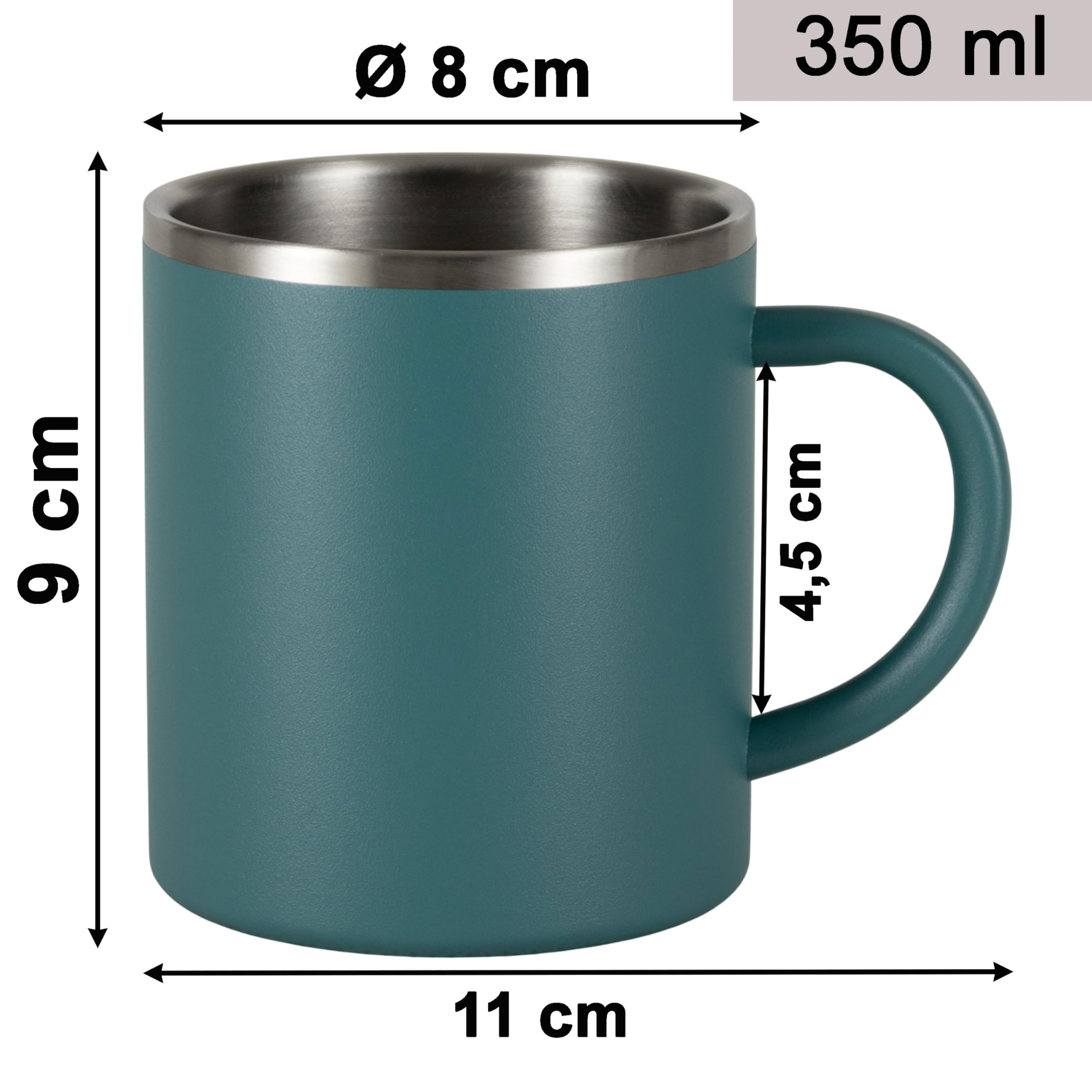 Vajilla de melamina Toscana para 4 personas, 16 piezas, color naranja y azul, con tazas de acero inoxidable, aspecto mandala, apto para lavavajillas, vajilla de camping, camping, caravana, camping
