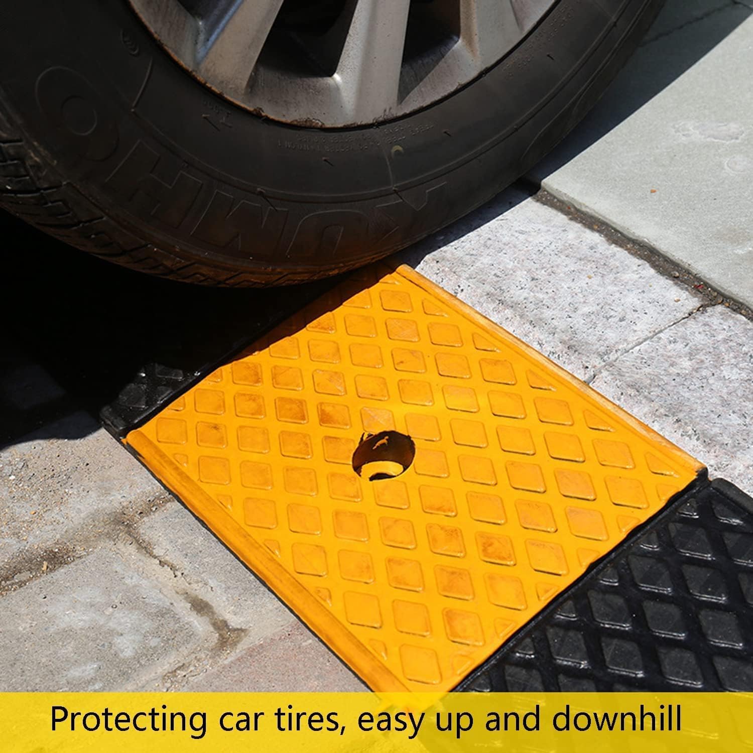 Nisorpa Rampe per marciapiedi in gomma per auto, 5 cm di altezza, rampa per soglia resistente, per scooter mobili, sedia a rotelle, porte, gradini, marciapiedi, 100 x 15 x 5 cm