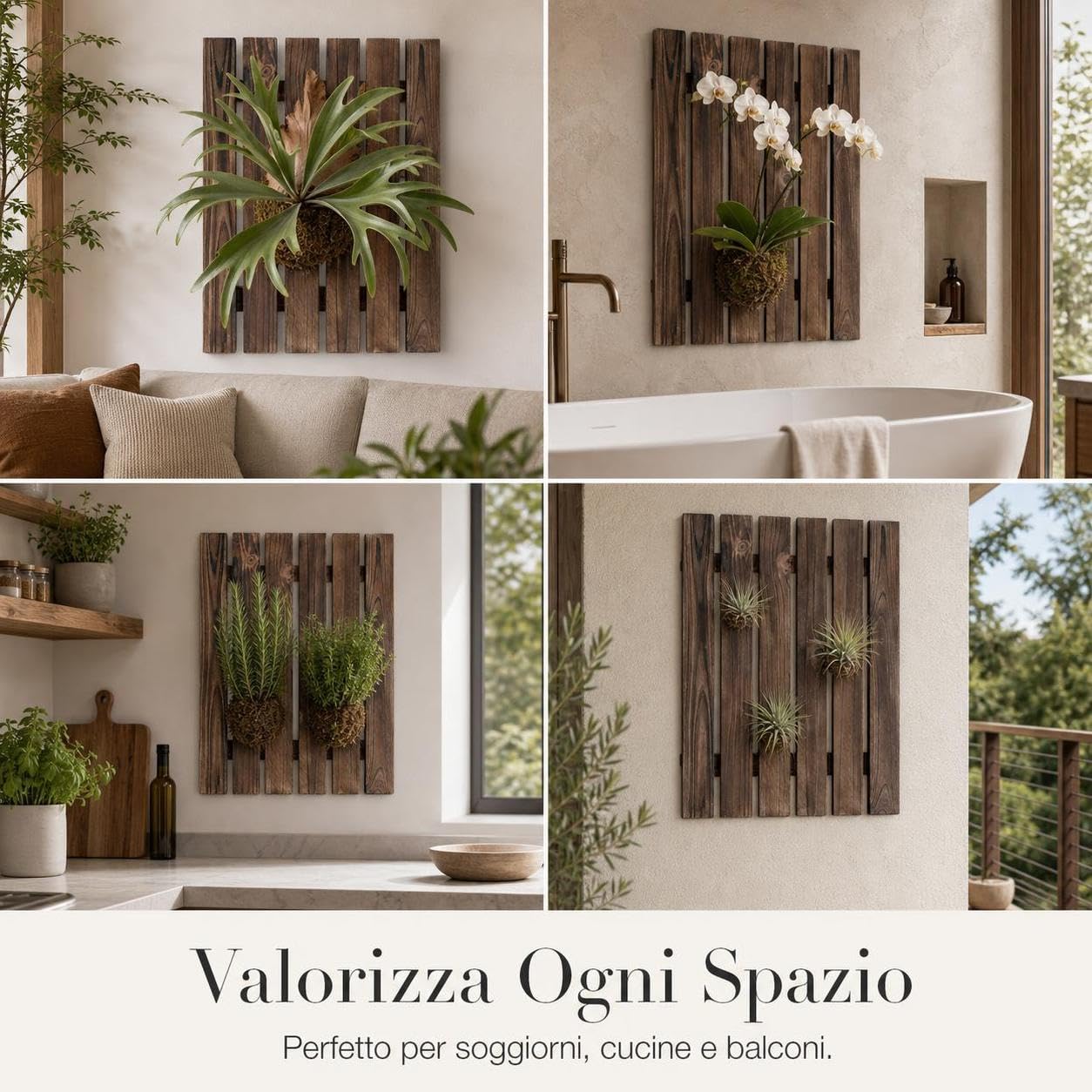 Tavola per Piante da Parete in Legno, Materiale in legno, Piattaforma, cucina, Modello a griglia, senza piante, 39 * 48 cm