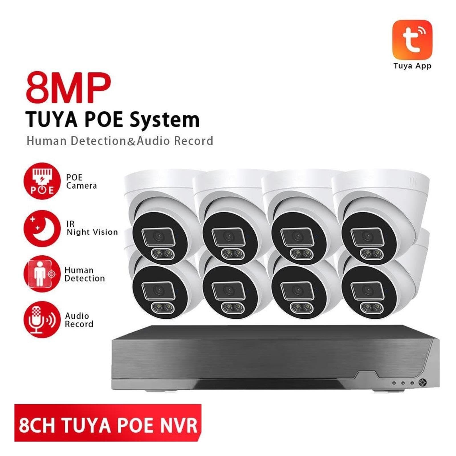 Sistema di telecamere CCTV dome 8CH 4K PoE