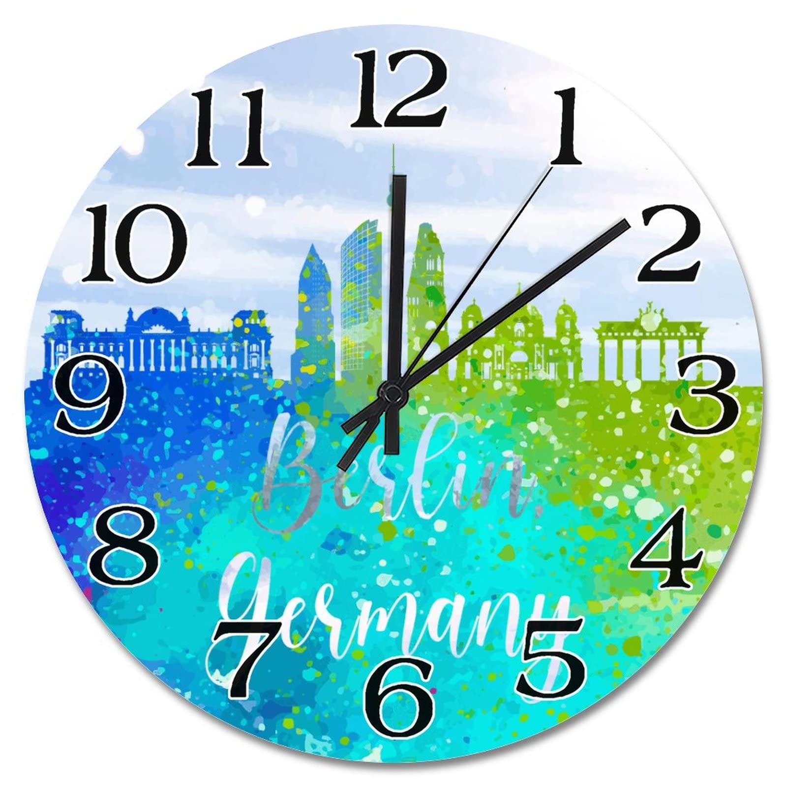 Horloge murale Berlin ronde de 38cm pour décorer le salon ou la cuisine