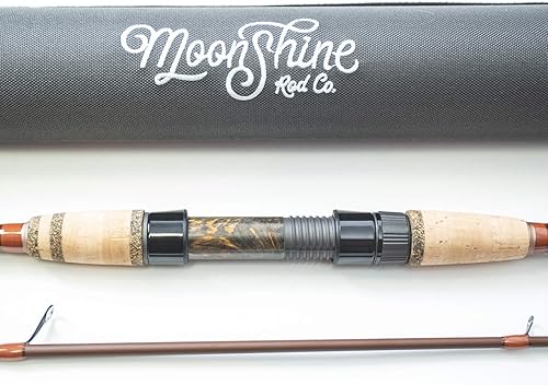 Miniatura 12 de Moonshine Rod Co. - Caña de pescar con mosca con funda de transporte y sección extra de punta de caña, acción lenta-media rápida