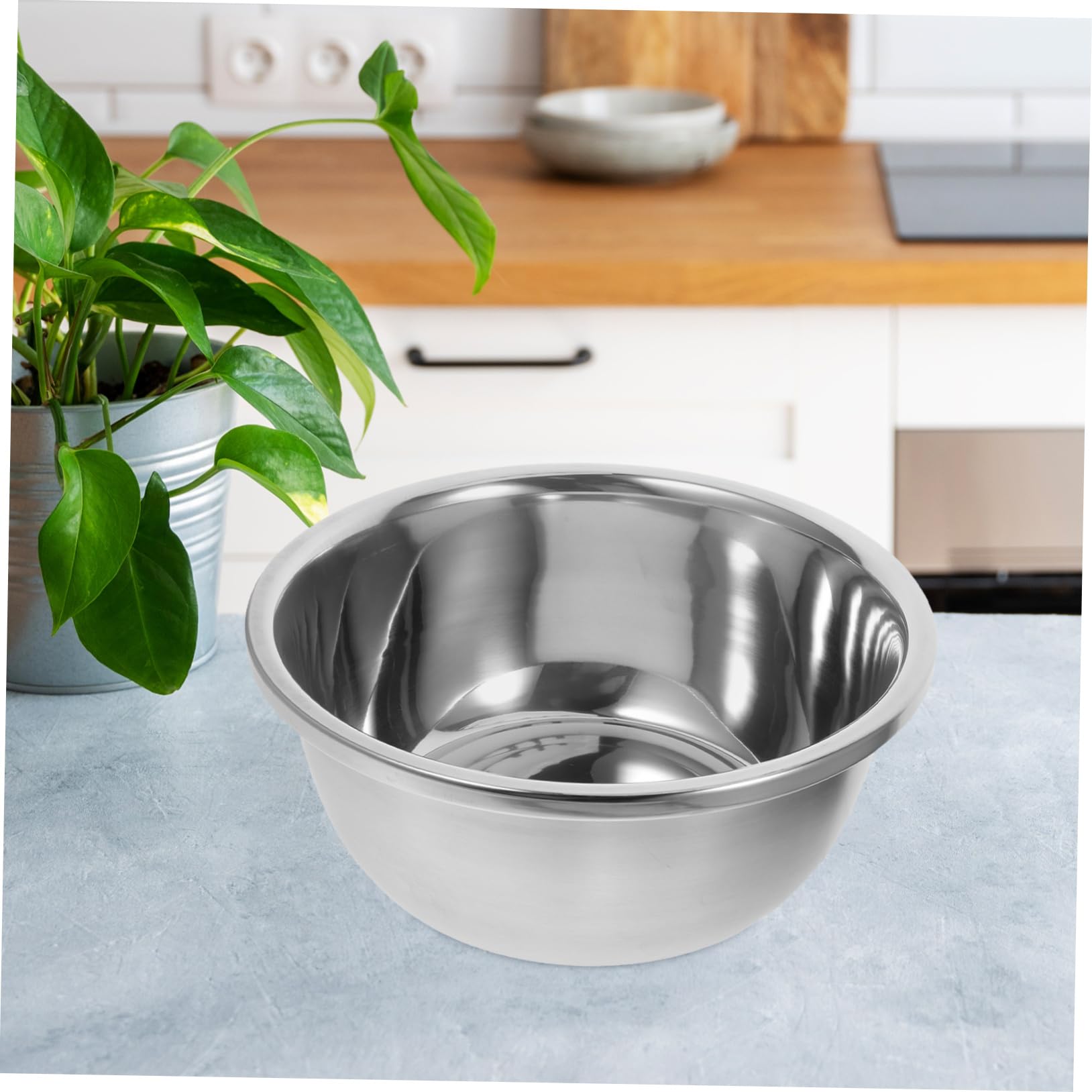 Veemoon Tazón De Sopa De Acero Inoxidable Largo Mezcla De Tazón Cocinar Bol Tazones De Cocina De Metal Cuenco De Sopa Decorativo Cuenca Petrolera Lavabo Decorativo Plata Acero Inoxidable