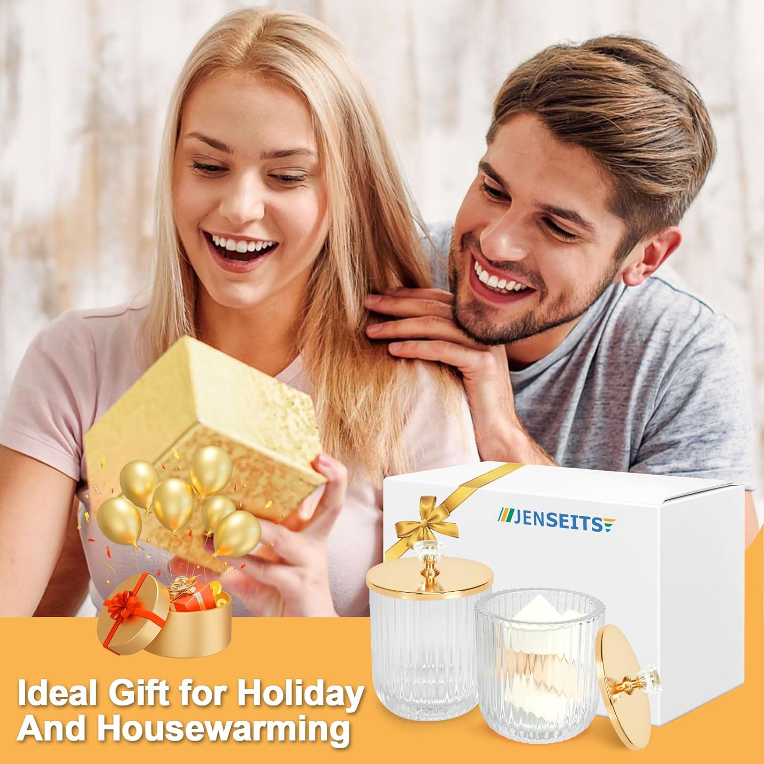 Jenseits 2PCS Qtip Holder Set, Clear Glass Apothecary Jars With Lid for Cotton Ball and Round Pad Storage, Bathroom Vanity Organization, Farmhouse Home Decor - Image 6