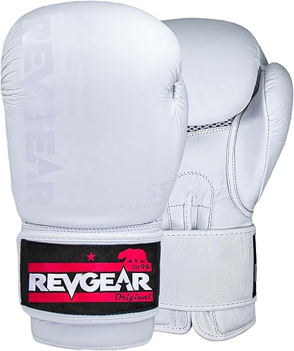 Miniatura 10 de Revgear Guantes de boxeo S5 All Rounder de cuero, guantes de Muay Thai, guantes de kickboxing, guantes de sparring, guantes de saco de boxeo para