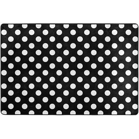 My Daily Classic Black and White Polka Dot Area Rug