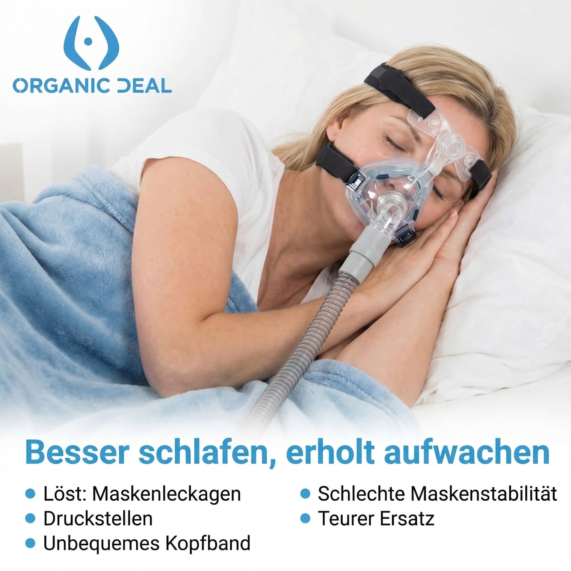 Universelles CPAP-Kopfband im 2er-Pack – Ersatz für Philips Respironics Kopfband und ResMed CPAP-Zubehör – Kopfband für CPAP-Maske (CPAP Maske, Clips nicht inkl.)