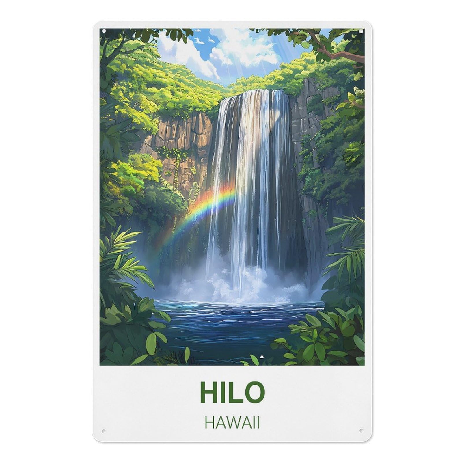 Hawaii Retro Design Tin Paintings Vintage Tin Sign 08x12inch(20x30cm) Wall Art for Home Office Bedroom Living Room Cafes Wall Decor