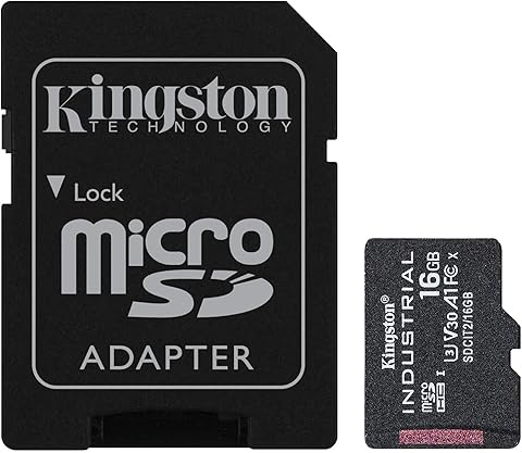Kingston Endüstriyel microSD - 16 GB microSDHC Endüstriyel C10 A1 pSLC Kartı + SD Adaptör - SDCIT2/16 GB