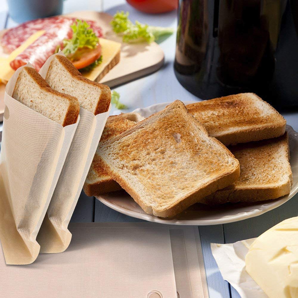 Teflonowa torba na chleb, torba na kanapki, torby na chleb, 10 sztuk, wielokrotnego użytku, torby nieprzywierające, Toastabagi na kanapki Pizza Snack ser Panini