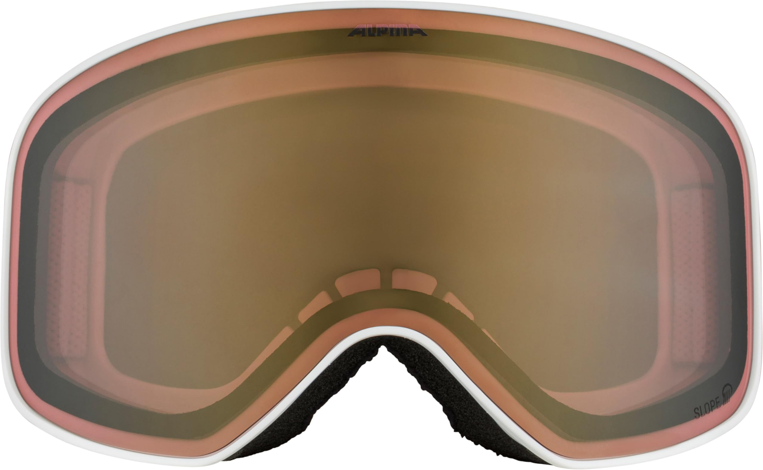ALPINA Slope Q-Lite - Maschera da sci alla moda per uomo e donna, Anti-Fog, circolazione dell’aria efficace, lente specchiata, white matt