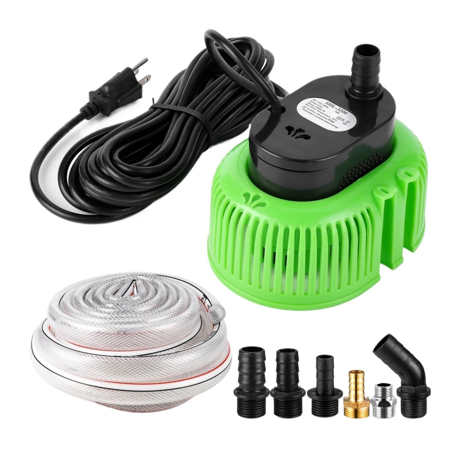 Industrial Water Pressure Diaphragm Pump Submersible Pool Draining Pump With 16-foot Drain Hose And 25ft Power Cord