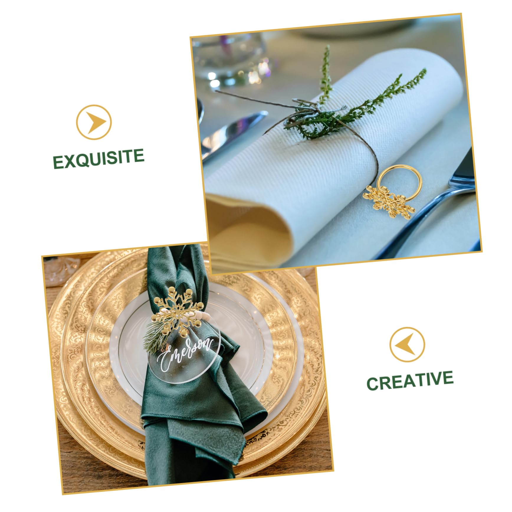 MAGICLULU 3 Sätze Weihnachtsserviettenringe Etiketten Aus Tiefkühlpapier Elchdekoration Weihnachtsparty Accessoires Christmas Decorations Table Serviettenring Weihnachten Golden 6 Stück * 3