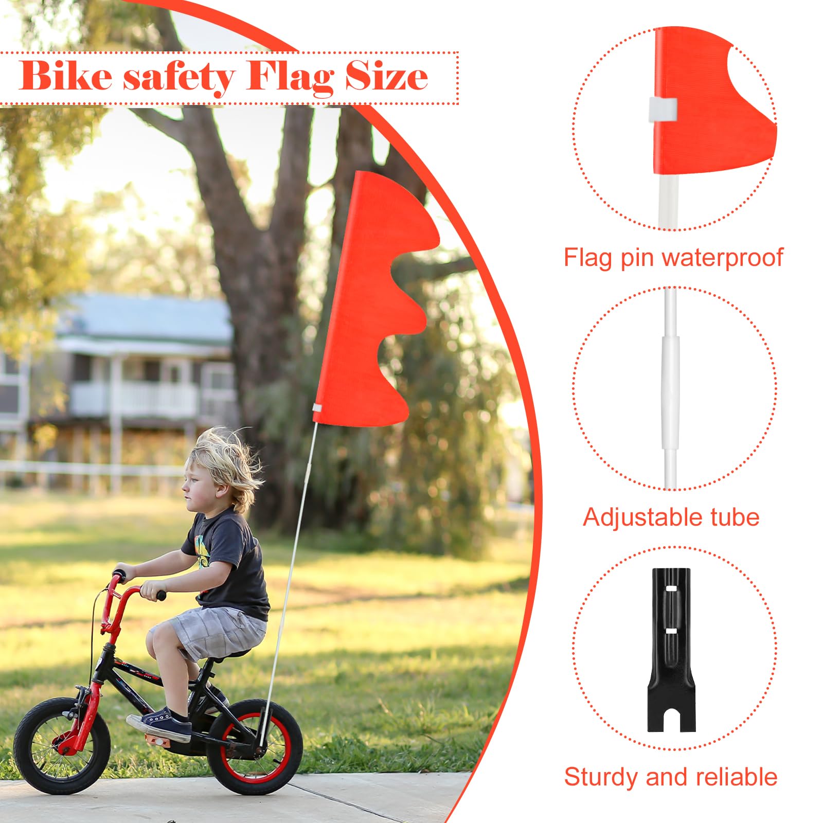 Sicherheitswimpel Für Kinderfahrrad - Reflektierende Fahne Mit Stab