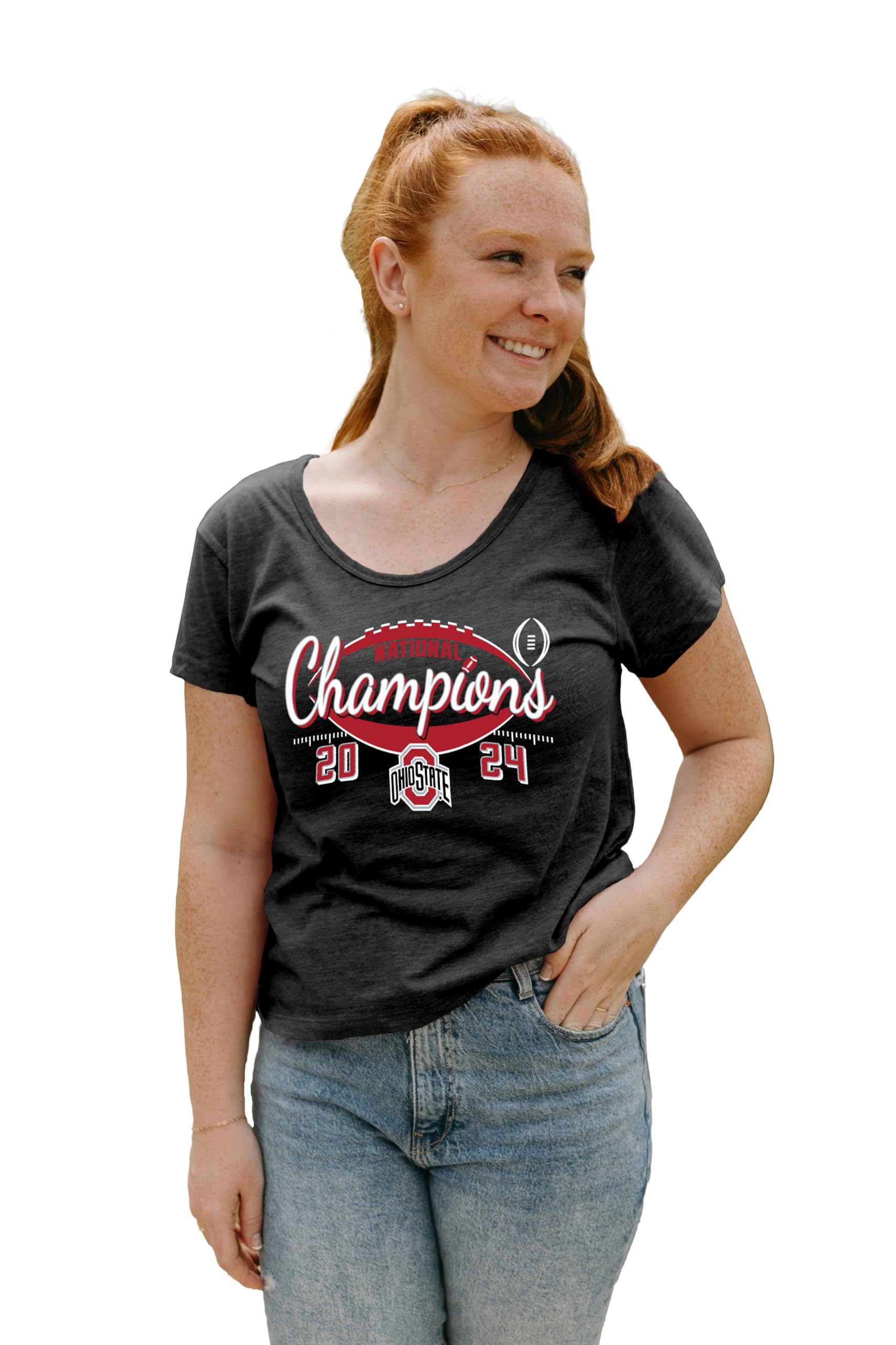NCAA Officially Licensed Ohio State Buckeyes National Champs 2024 Women's Triblend T-Shirt