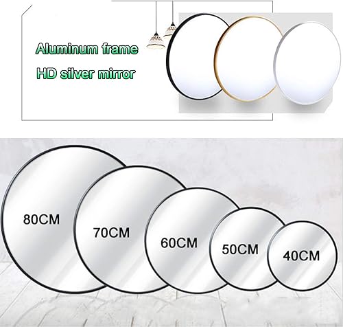 Miniatura 5 de Espejo colgante circular de estilo moderno, espejo de pared redondo con marco de metal decorativo, espejo de pared HD, para el hogar, dormitorio,