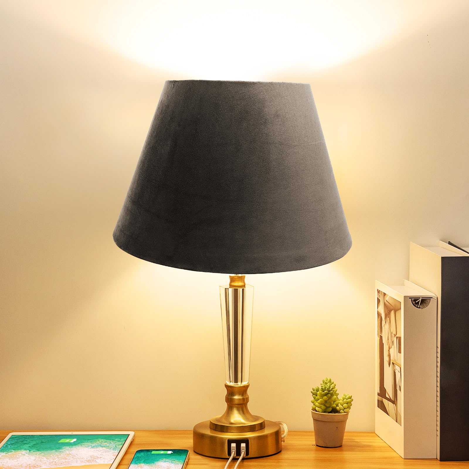 Stofflampenschirm für Tischlampe, Europäisch, Cremefarben, E27 E14