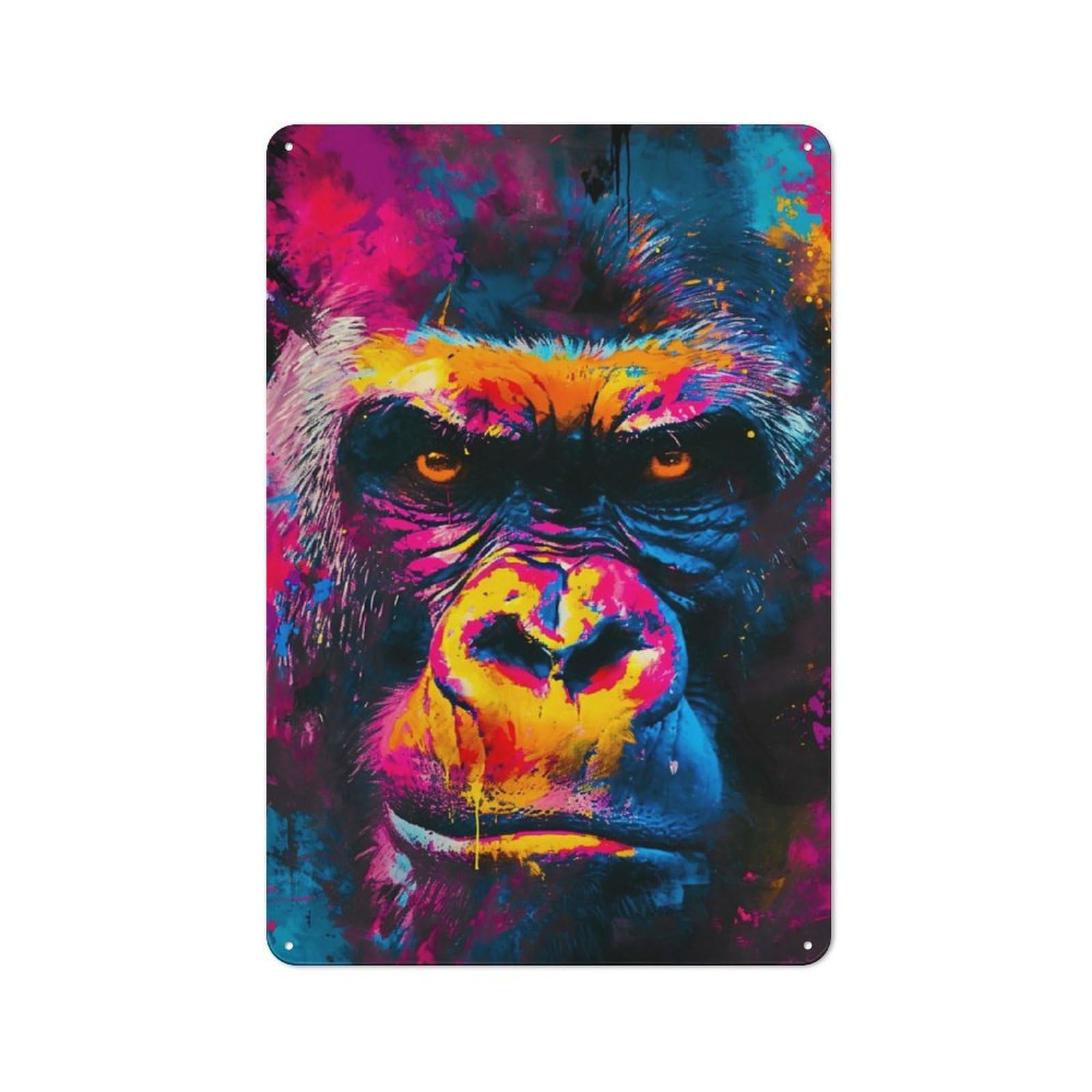 Junmoney Paintful Gorilla For Garden Room Or Summerhouse, Retro Tin Sign 30X20cm, Suited To Wall Displays In Garden Rooms And Summerhouses