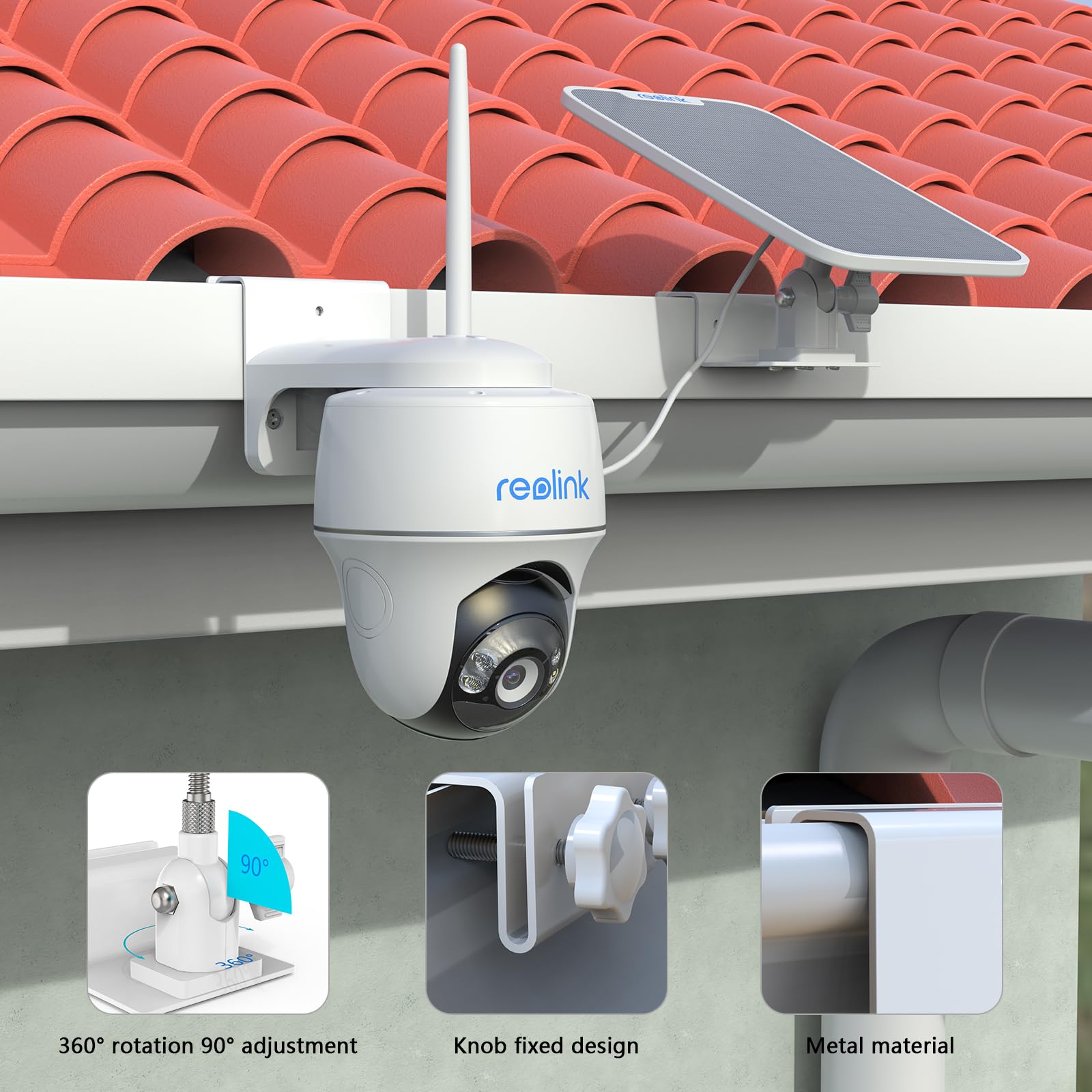 HOLACA Gutter Mount Compatible with Reolink Argus 3MP, 4MP/2K, 5MP/2K, 4K/8MP, Reolink Go PT Ultra, Gutter Mount - Image 4