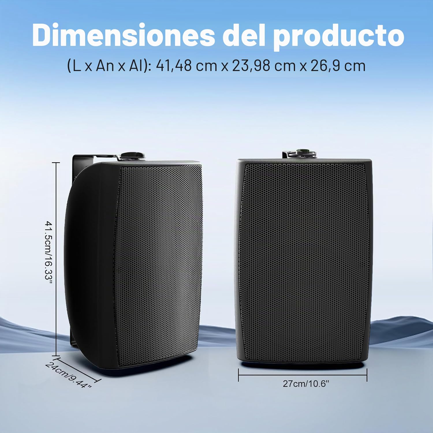 Herdio 8 Pulgadas 600W Bluetooth Altavoces para Exteriores, Impermeable Altavoz Exterior para Espacios Amplios (Áreas Comerciales, Patios Amplios)
