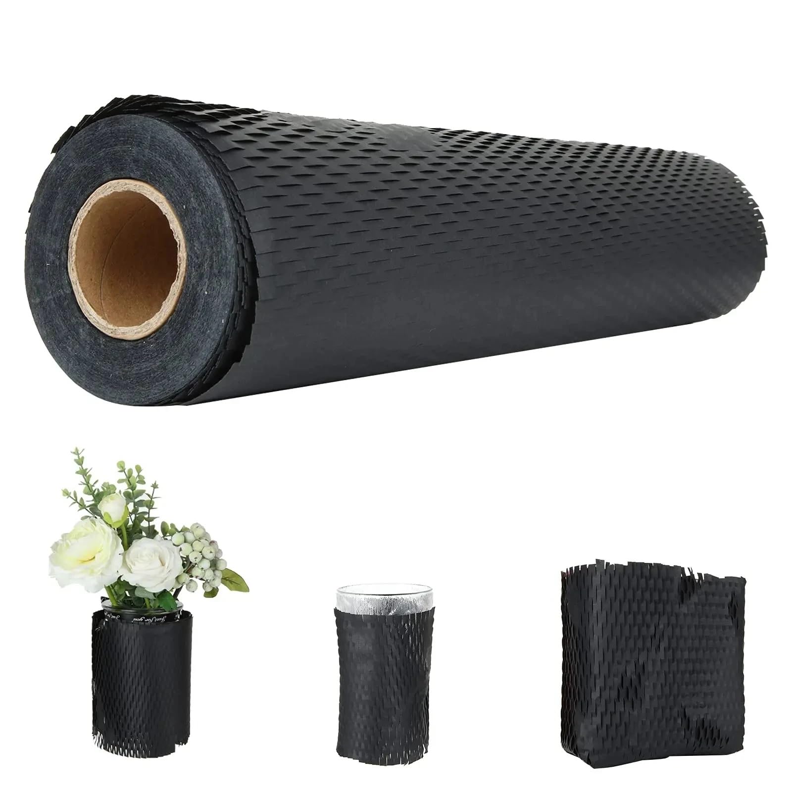 Wabenpapier, Transportverpackung, Geschenkverpackung, Kollisionsschutz, grünes Umweltschutzpapier Für Umzug(50cmx20m Black)