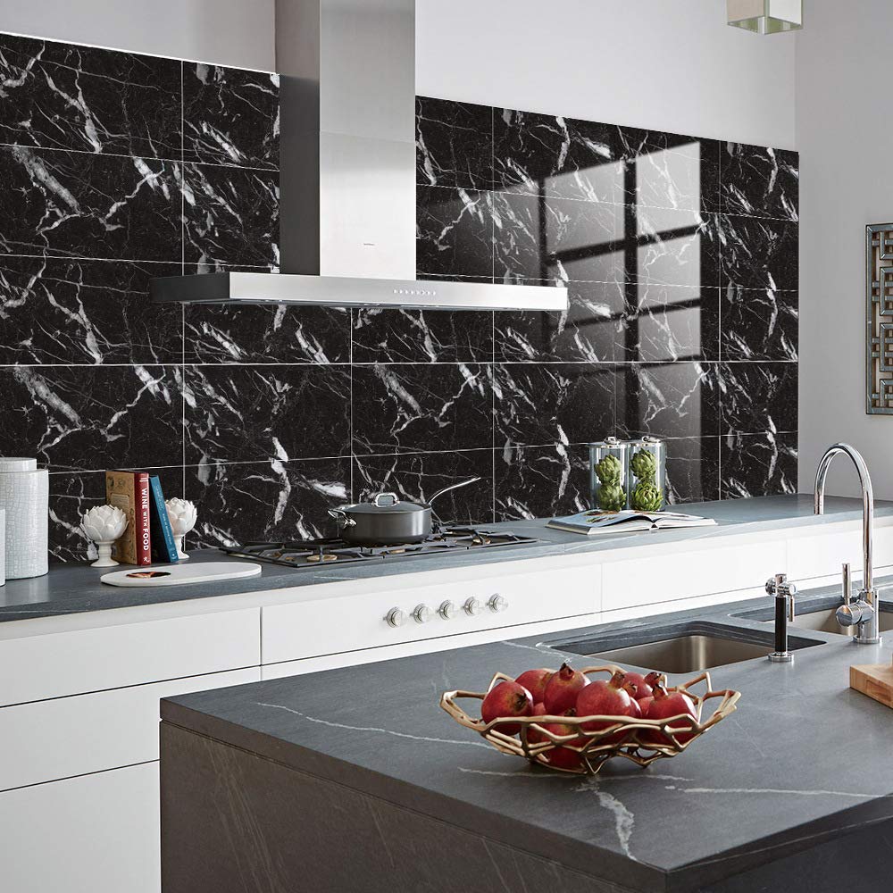 Tegelstickers, ivoorwitte rechthoek, plakkende tegels, pvc, zelfklevende wandtegels, duurzame pel-en-plak vloertegels, plak op wandtegels, waterdichte tegelstickers voor badkamer en keuken, 30 x 15 cm