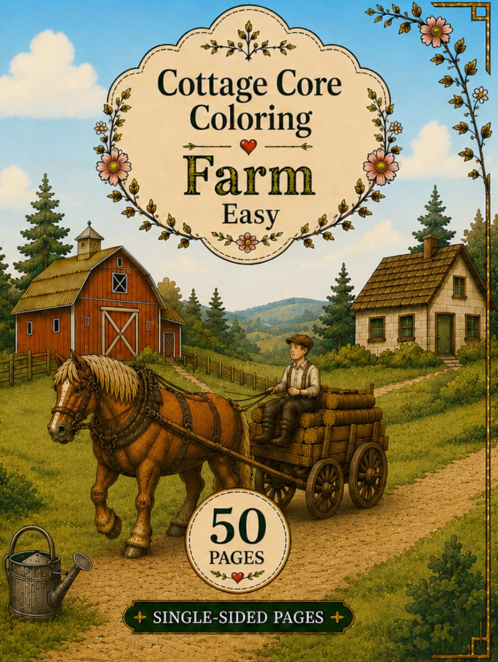 Cottage Core Coloring Farm Easy: A Cottagecore Coloring Adventure Through Country Living