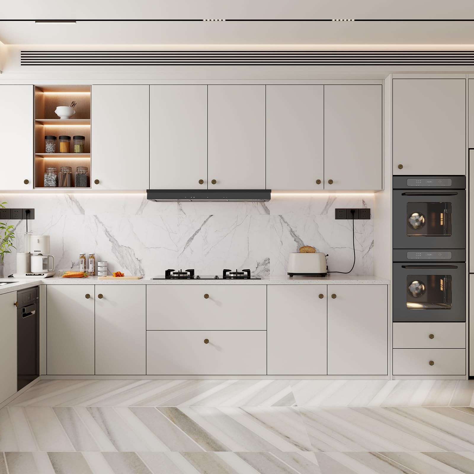 homdiy 10 Pack Dresser Knobs Antique Brass Cabinet Knobs Antique Brass Drawer Knobs, Solid Zinc Alloy Vintage Brass Knobs for Cabinet Drawer Cupboard - 4