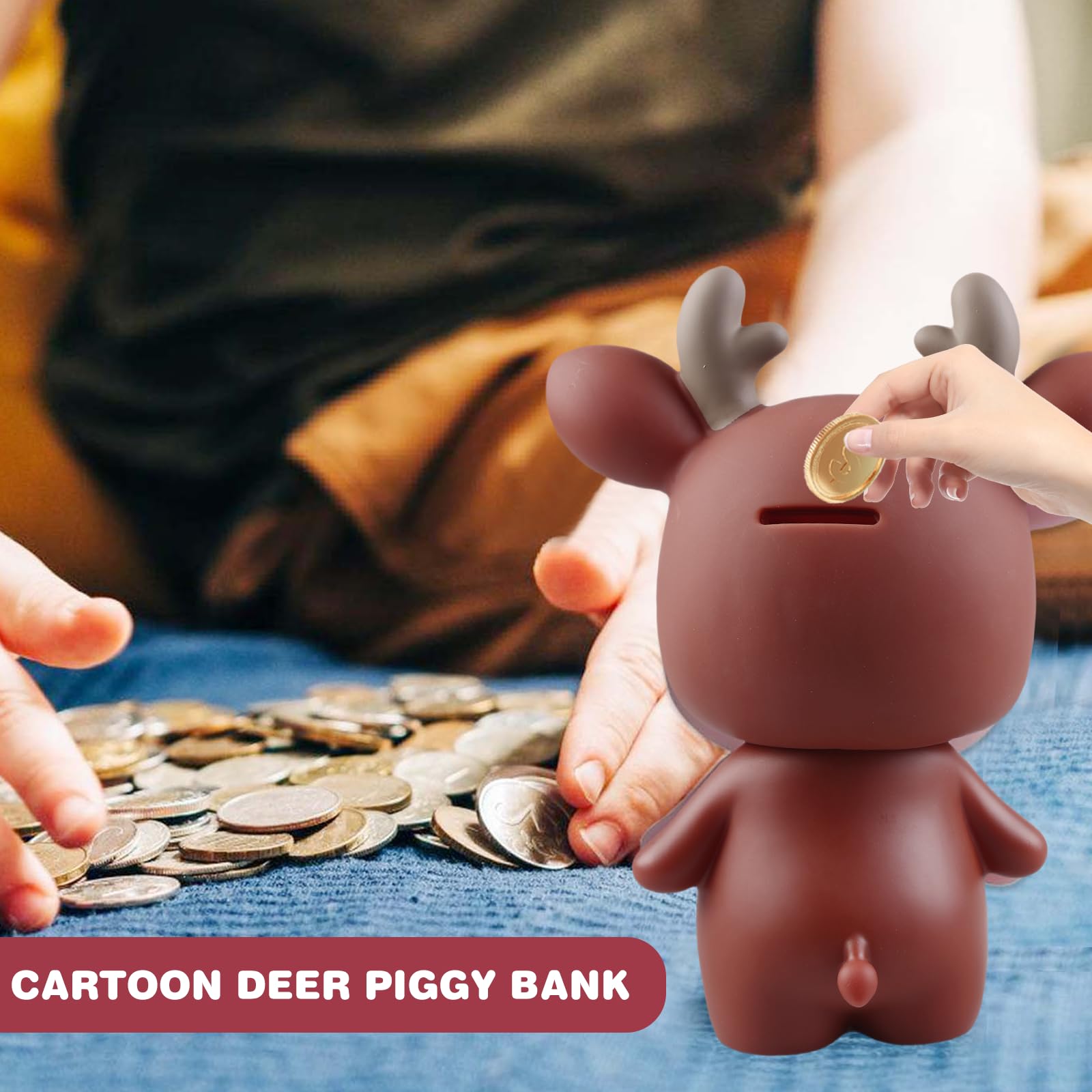 Salvadanaio A Forma Di Cervo In Vinile | Per Bambini | Decorazione Camera | Regalo Divertente