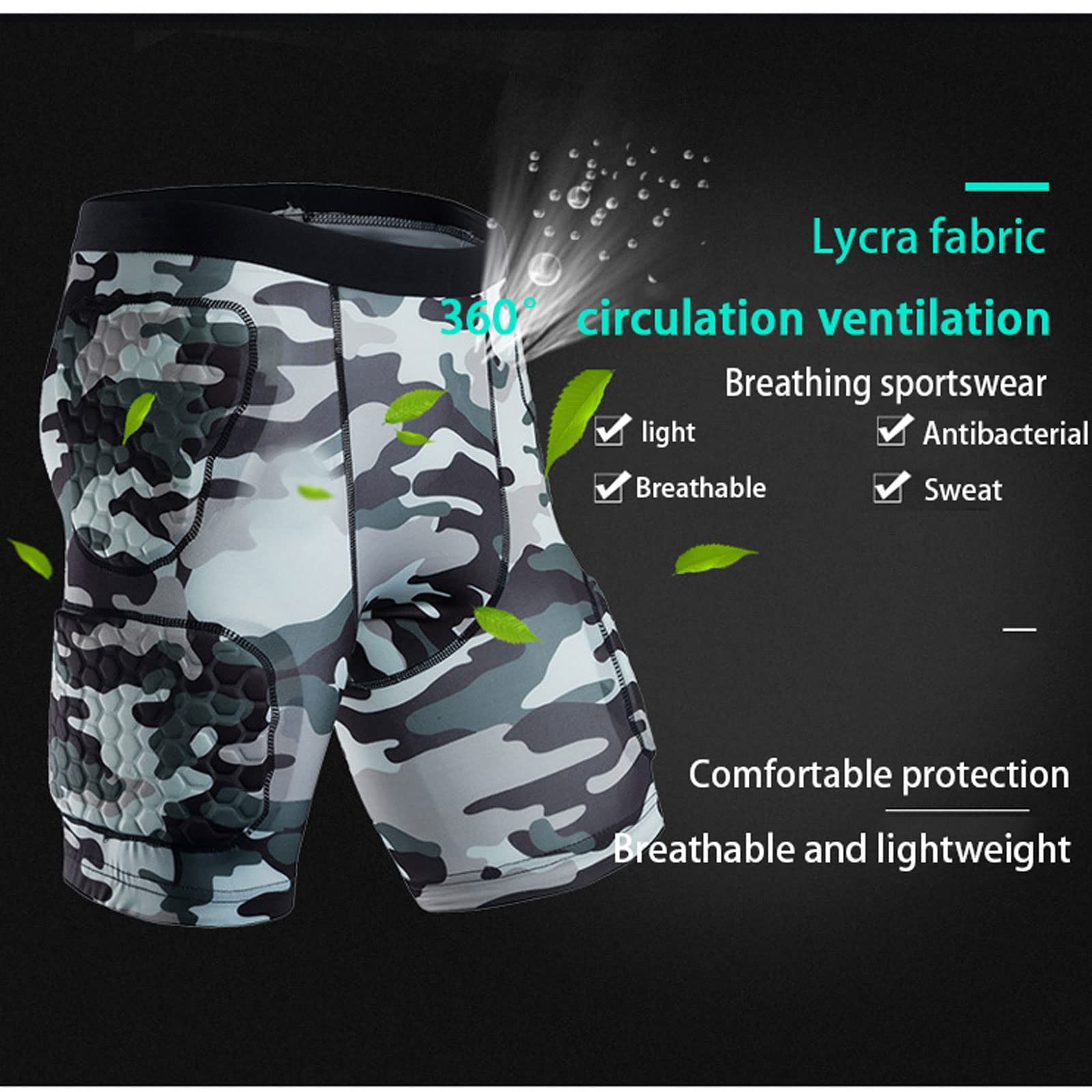 LTTL Short De Sport De Moto En Plein Air, Short Rembourré Unisexe