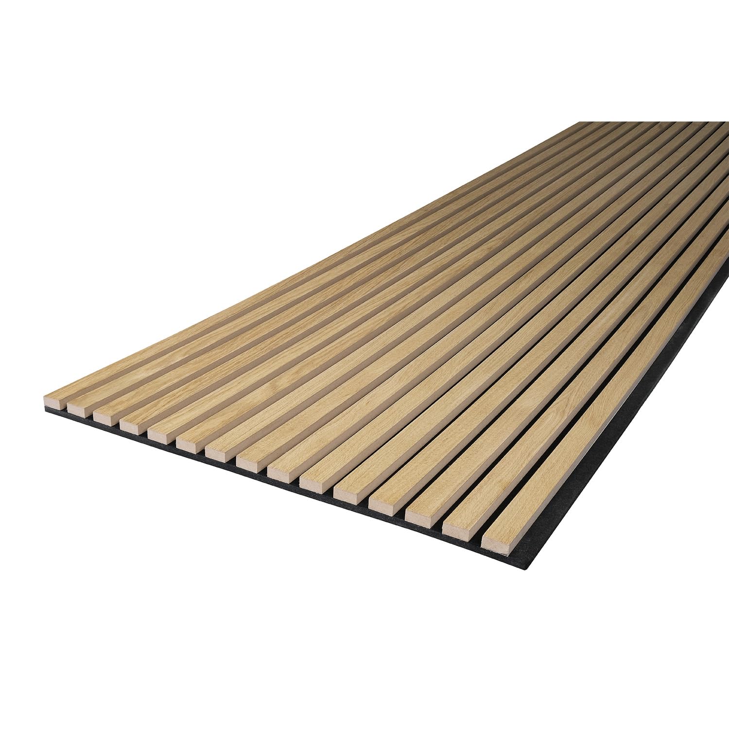 PROVISTON Pannelli murali 3D acustici 2400 x 561 x 19 mm Pannelli in legno MDF impiallacciati in colore Rovere Naturale con supporto in fleece
