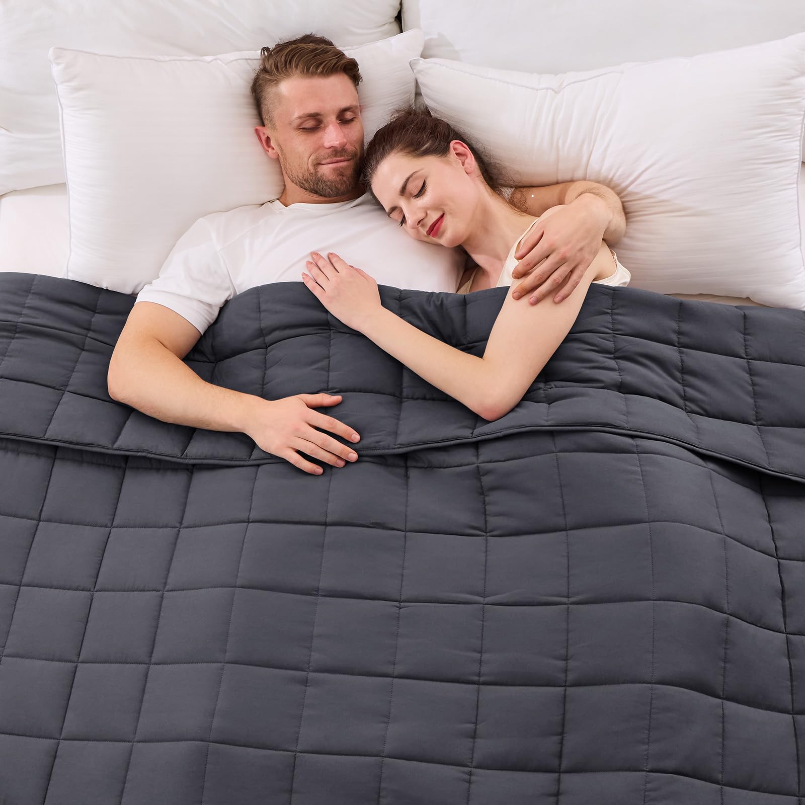 yescool King Size Weighted Blanket for Adults (20 lbs, 80” x 87”, Grey) Cooling Heavy Blanket for Sleeping Perfect for 190-210 lbs, Breathable Blanket for Adults & Couple All Season, Machine Washable