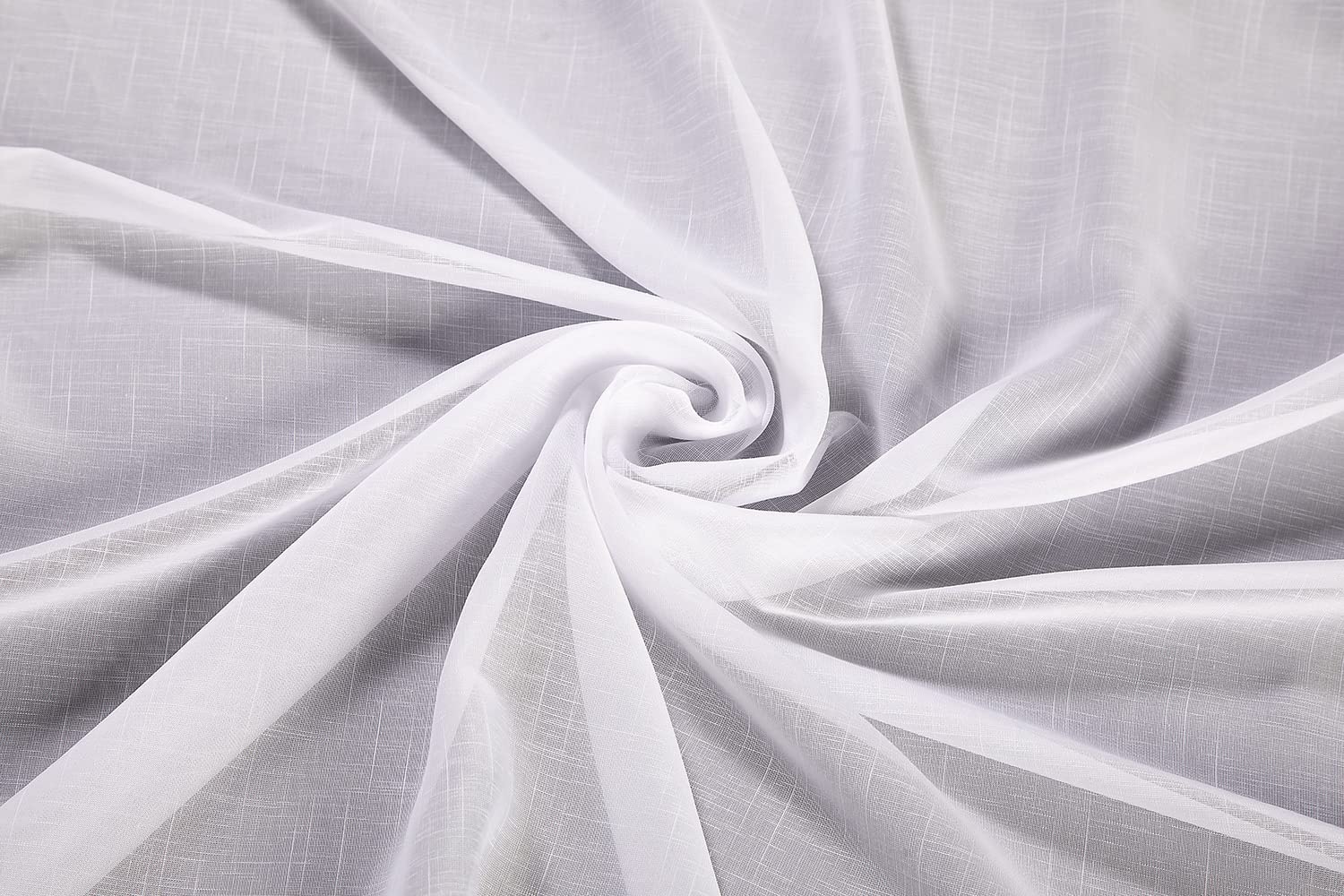 deco home | Gardinen Store Voile Effekt Vorhang mit Kräuselband, transparent Weiß, in verschiedenen Größen | 600 x 175 cm