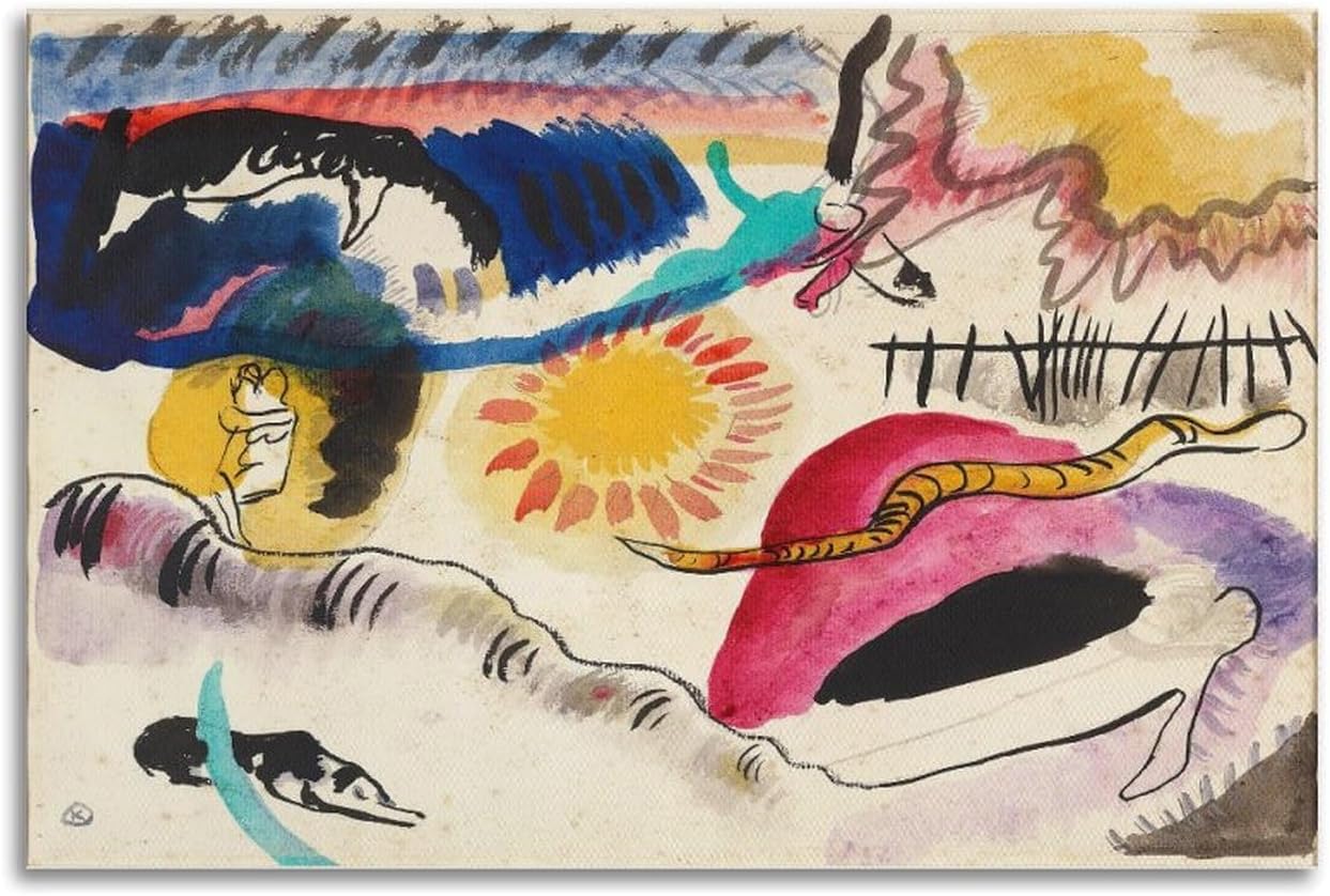 ZZYGGN GMGSW Love Garden by Wassily Kandinsky Canvas Poster Abstract Wall Art Vintage Painting Wassily Kandinsky Prints for Home Picture Decor 40x50cm Frameless