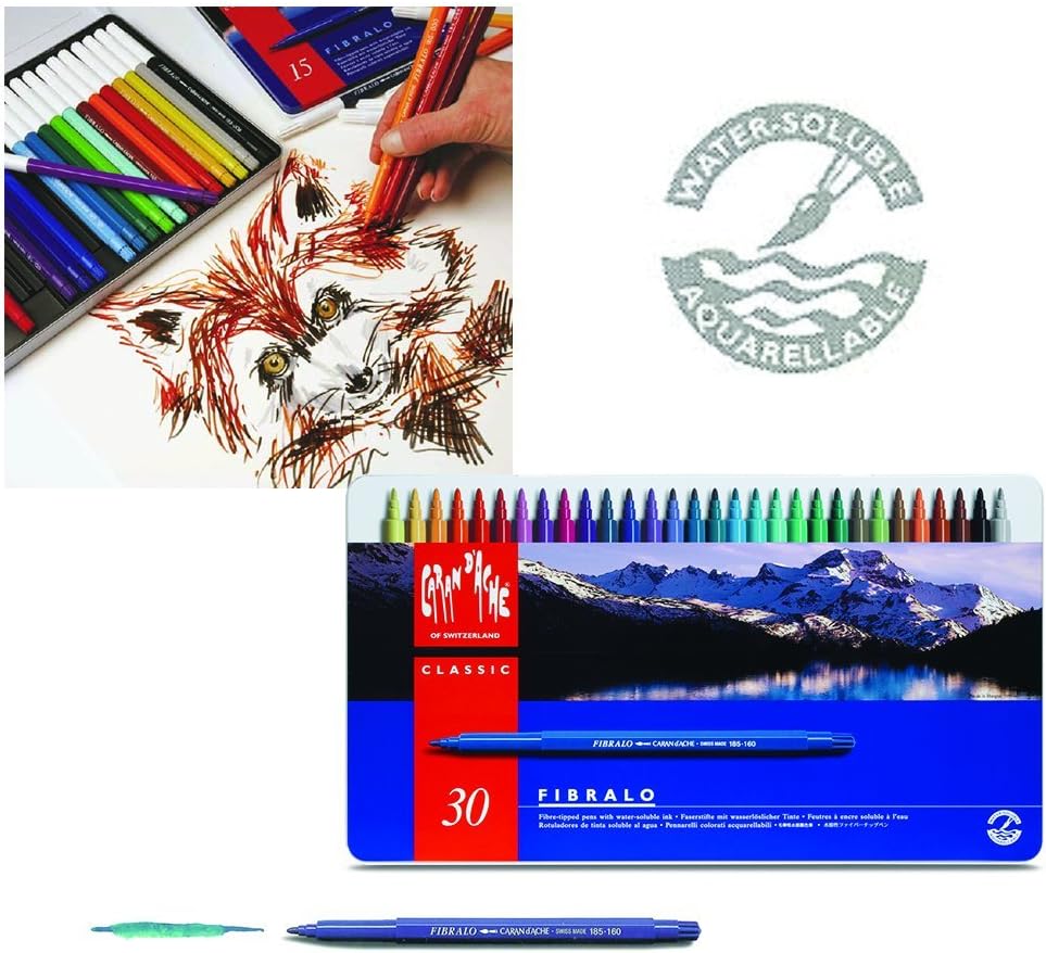 Caran D'ache Fibralo Fibre Tipped Pens, Set/30