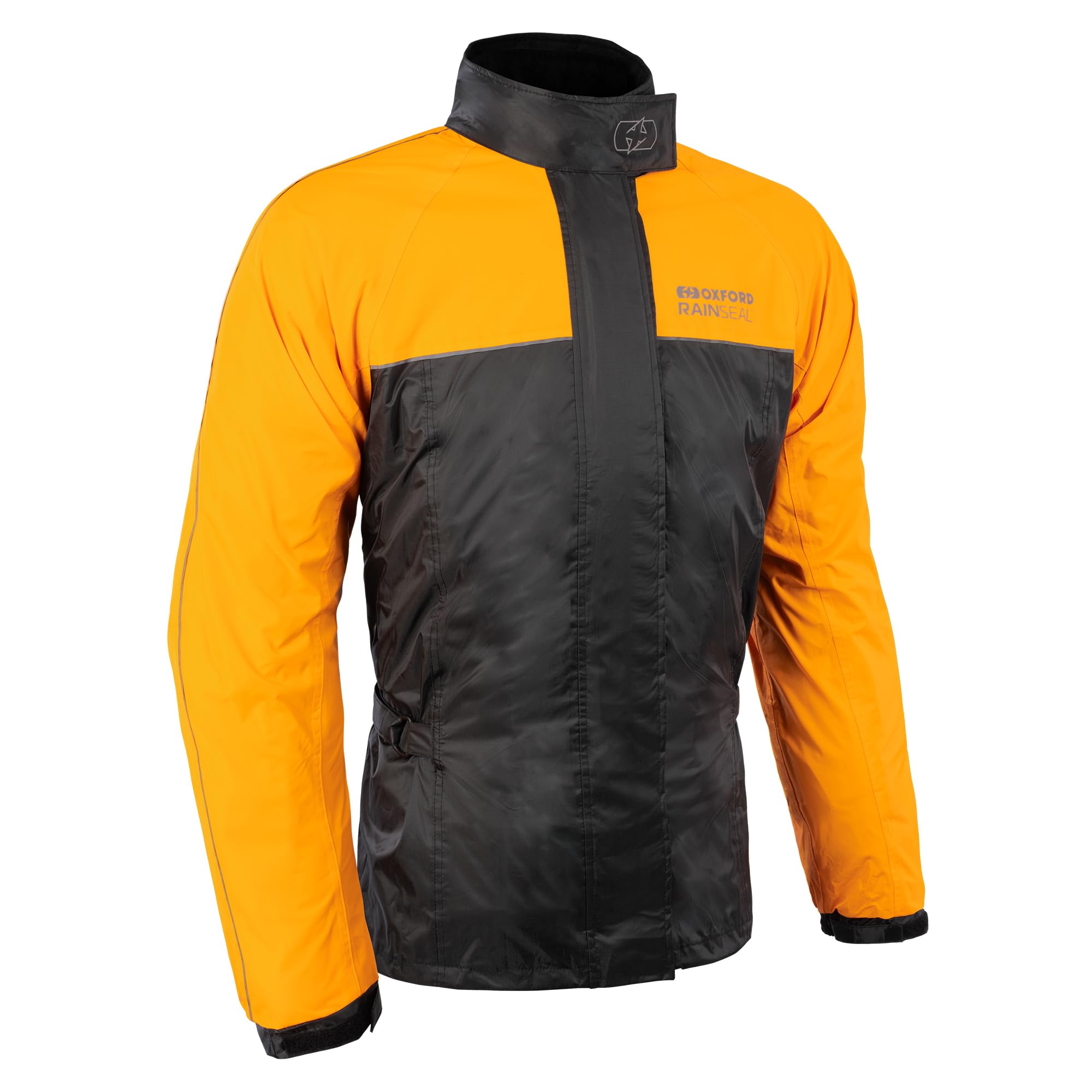 Oxford Unisex Black/Orange Rainseal Over Jacket | Waterproof Over Coat For Wet Weather Motorcycle Motorbike Rainwear, 4XL