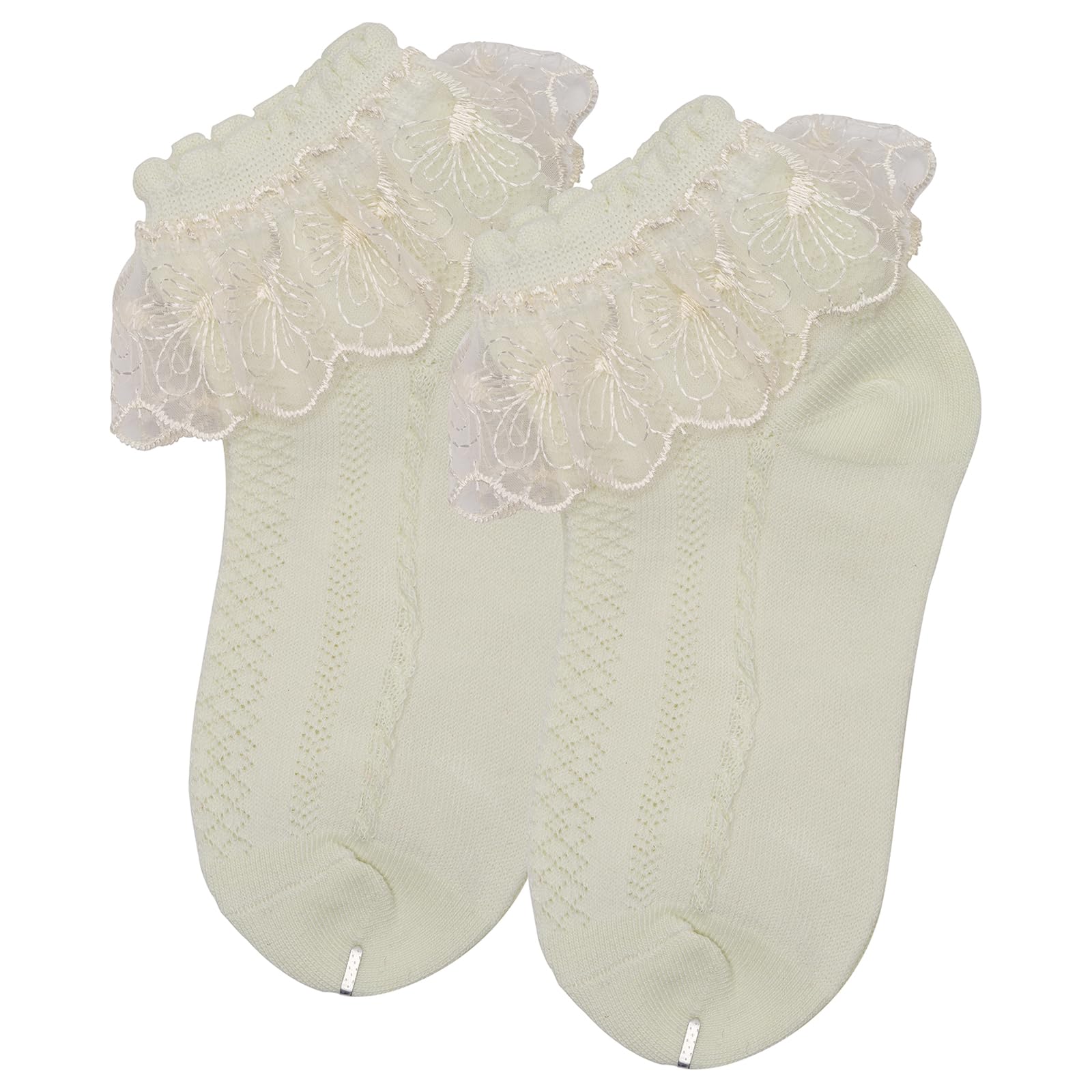 heartbury Cute and Colorful 100% Pure Cotton Baby Girls Frilly/Lace Ankle Length Socks For Girls-(Age 1-6Years), Assorted 2
