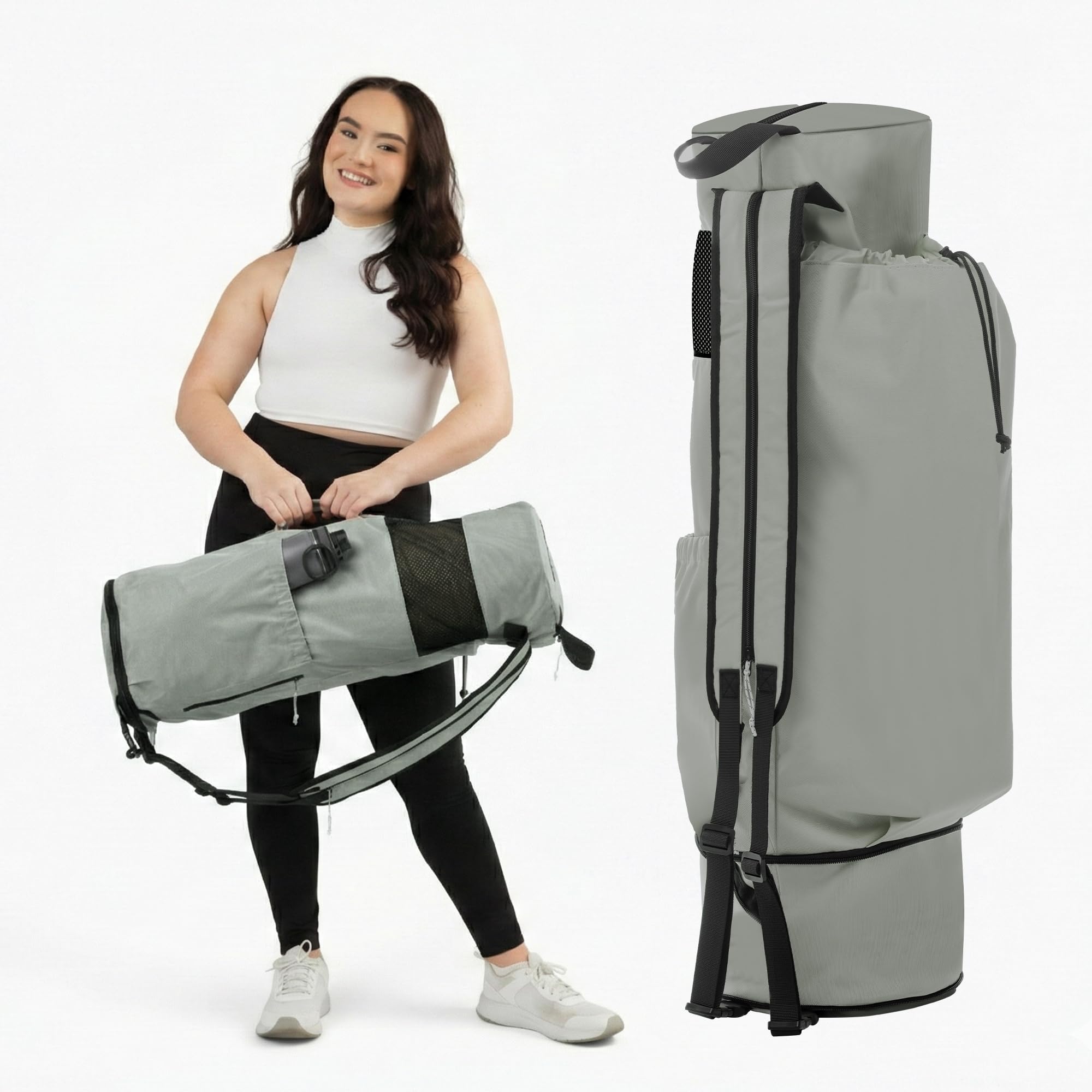 MAGNILAY Expandable Yoga Mat Bag, Adjustable Strap, Black, Large