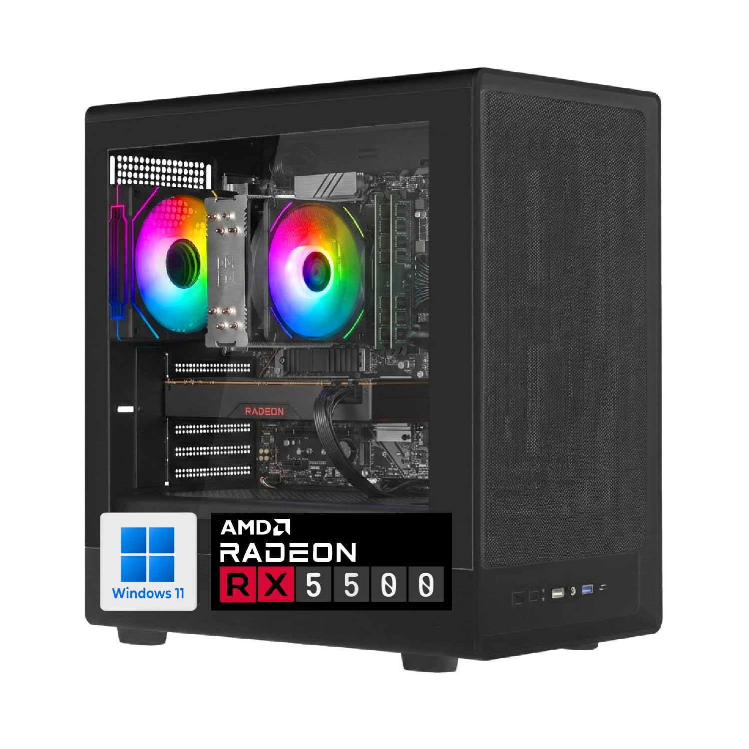 Nuwo PC Gaming Fisso i7 fino a 4GHz | 16GB RAM DDR4 | SSD 1TB | Radeon RX 5500 8GB | Windows 11 Pro Preinstallato | Computer Desktop Gaming | Wifi Ready | Pronto all'Uso | Tiger
