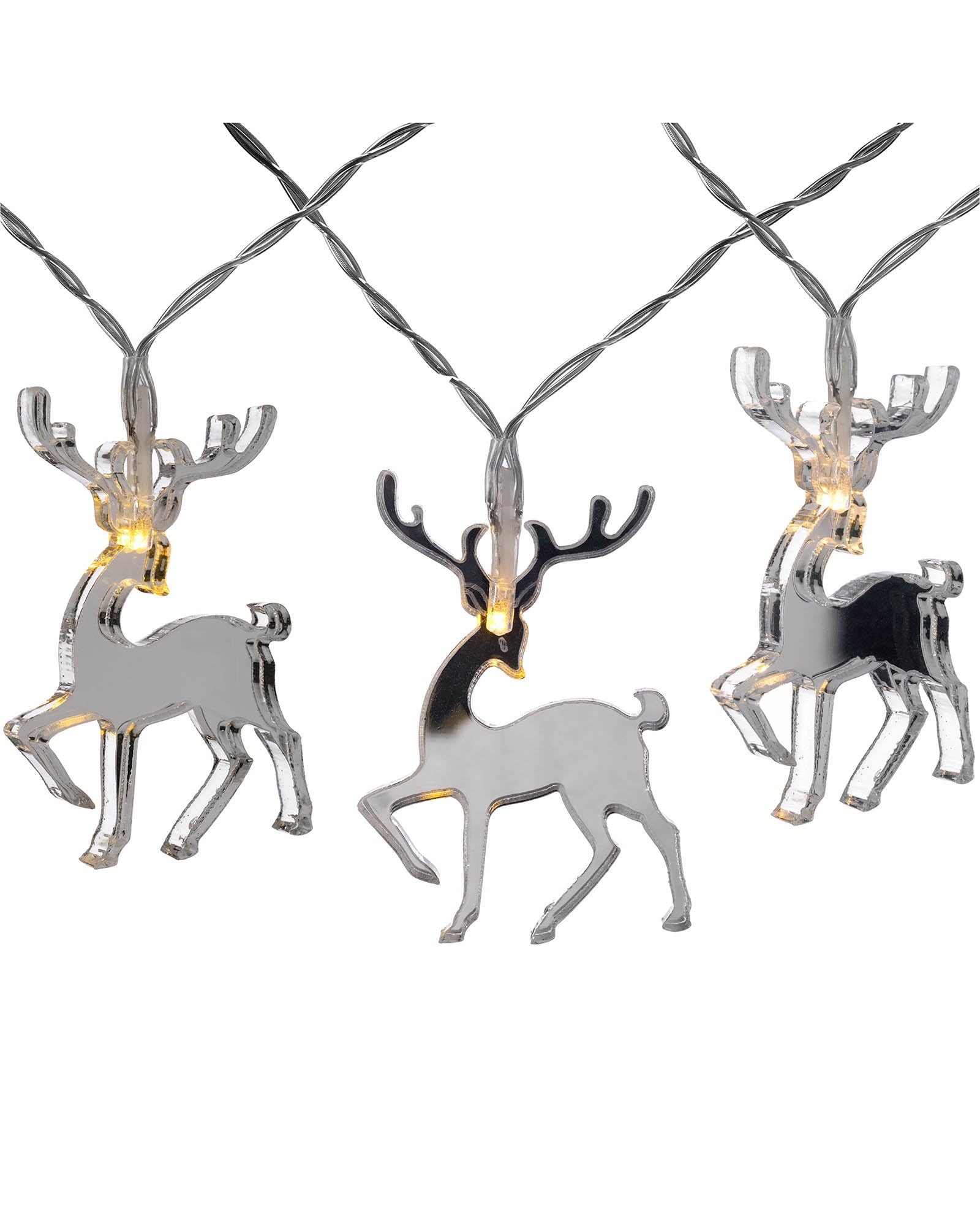 WeRChristmas 20 Reindeer LED Light String, Mirror, 3m