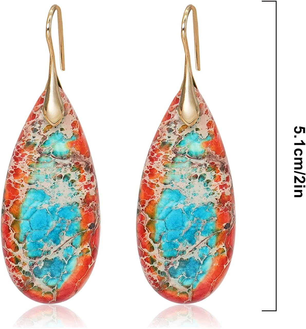 Natural Stone Earrings Waterdrop Stone Dangle Earrings for Women - Image 6