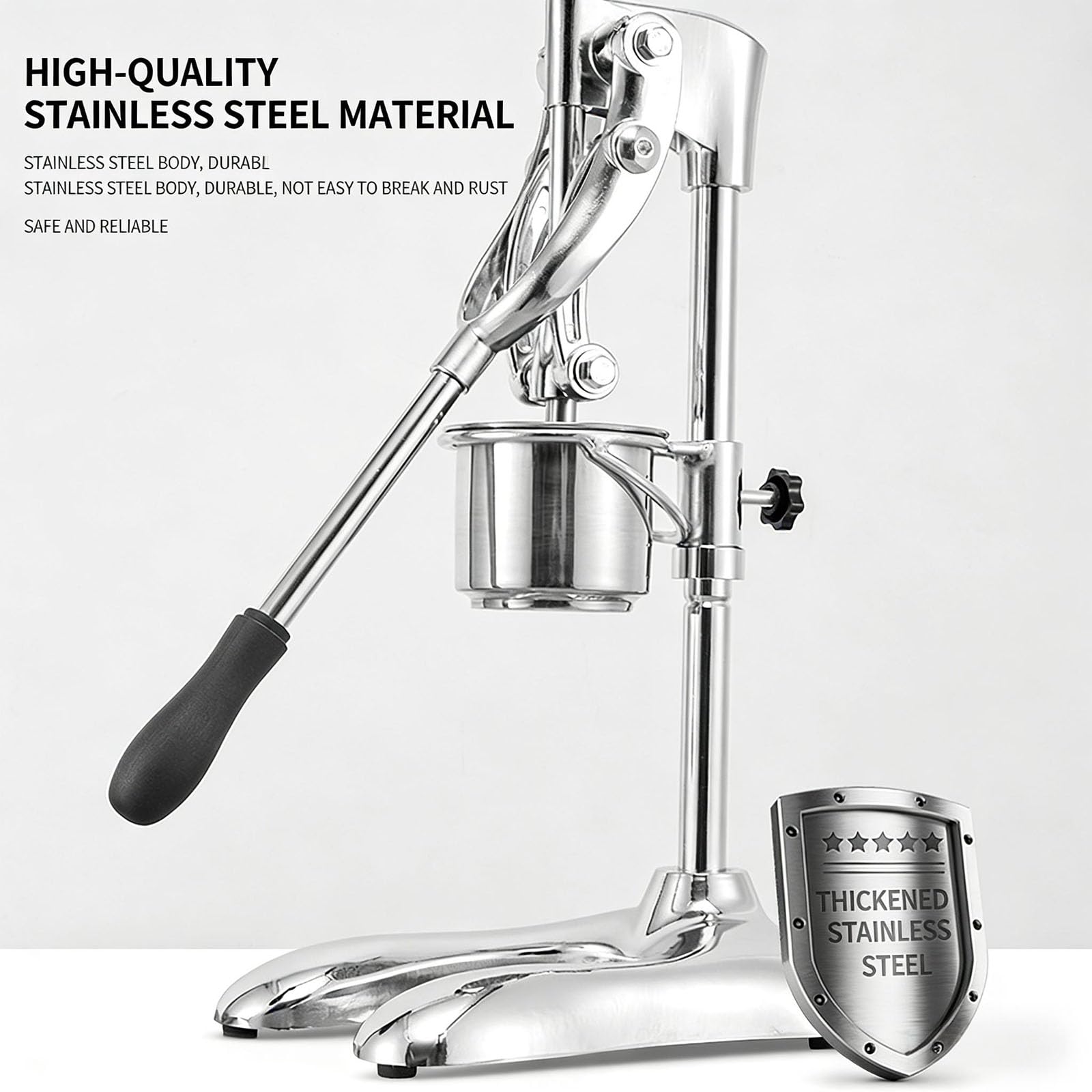 Exprimidor de Papas Fritas Extralargo, Manual, de 30 Cm, con Cesta para Freír, Tubo Desmontable De 12 Orificios Y Base Lastrada en Forma De U, Ideal para Food Trucks Y Cocinas