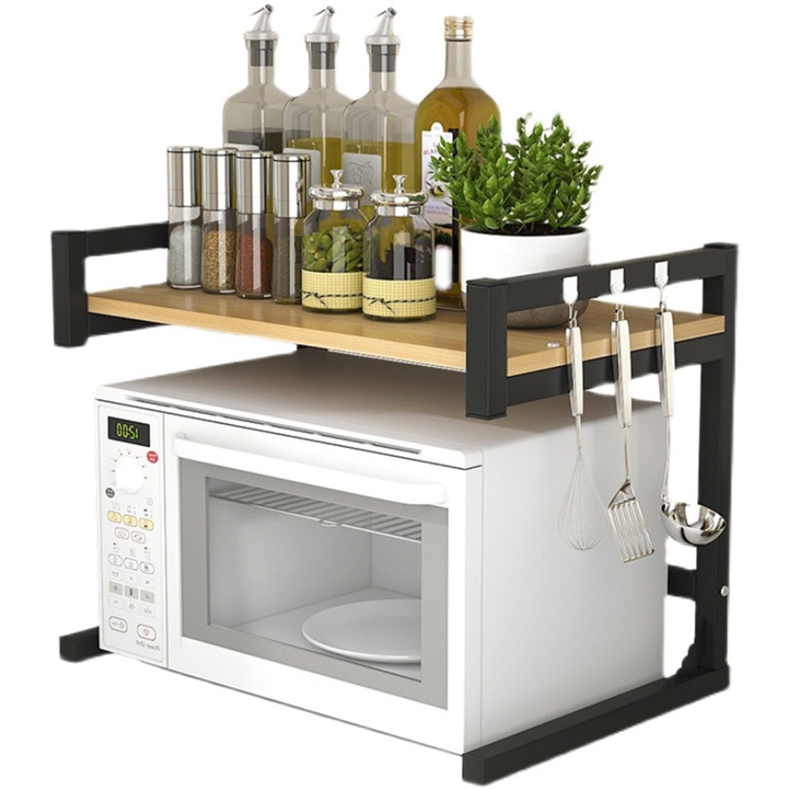 GLJTUO Heavy Duty Microwave Oven Rack with Shelf2 Tier Kitchen nizer Stand for Toaster Baker's Rack & Small Appliances Storage SolutionSpace Saving Kitchen Furniture
