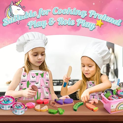 Miniatura 2 de Juego de comida de madera para niños, accesorios de cocina para niños, juego de ollas y sartenes, juegos de cocina, juego de juguetes de cocina,