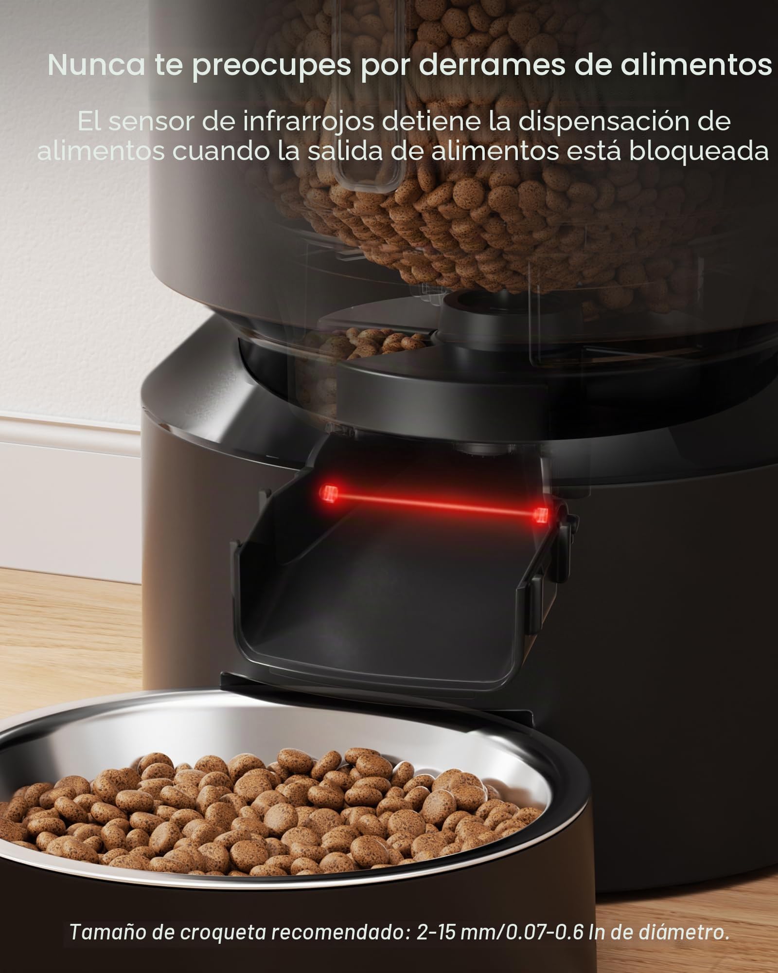 PETLIBRO 5G WiFi Comedero Automático para Gatos 5L con App- Dispensador de Comida para Perros, Sensor y Bloqueo de Comida Baja, 1-10 Comidas al Día, Control de App, con Tazón de Acero Inoxidable