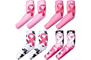 4 Pairs Breast Cancer Awareness Arm Sleeves