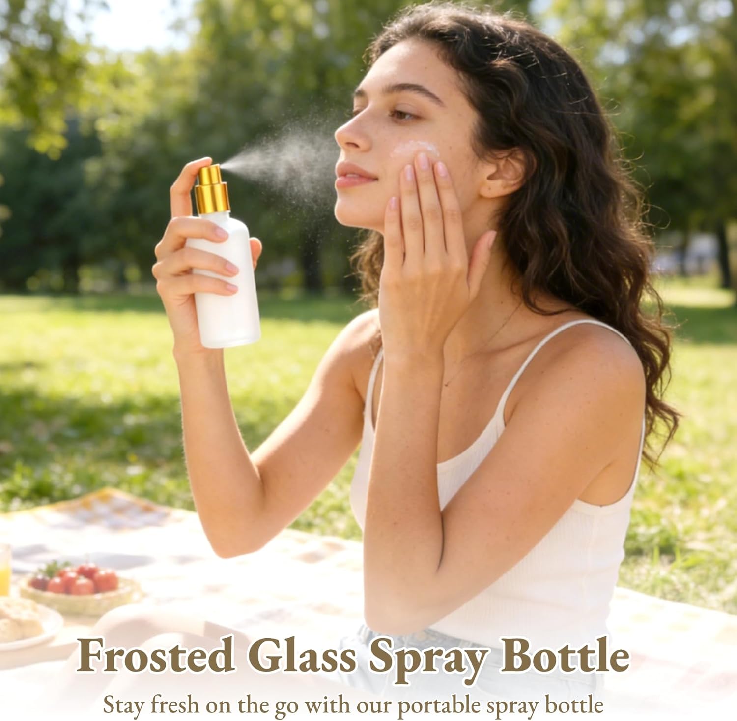 30 Pcs Frosted Glass Spray Bottles - 3.4 oz / 100 ml Refillable Empty Perfume Atomizer, Fine Mist Spray Bottle, Leak-Proof Reusable Containers for Travel, Essential Oils & Liquid Dispensing (Gold)