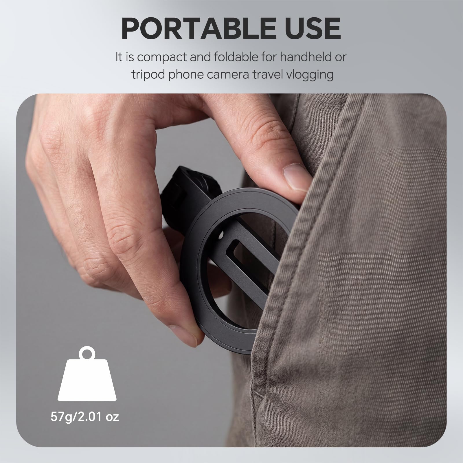 Soporte de trípode para teléfono con zapatos fríos, adaptador de trípode de metal para smartphone compatible con iPhone, soporte para teléfono celular multiángulo, agarre de teléfono de mano