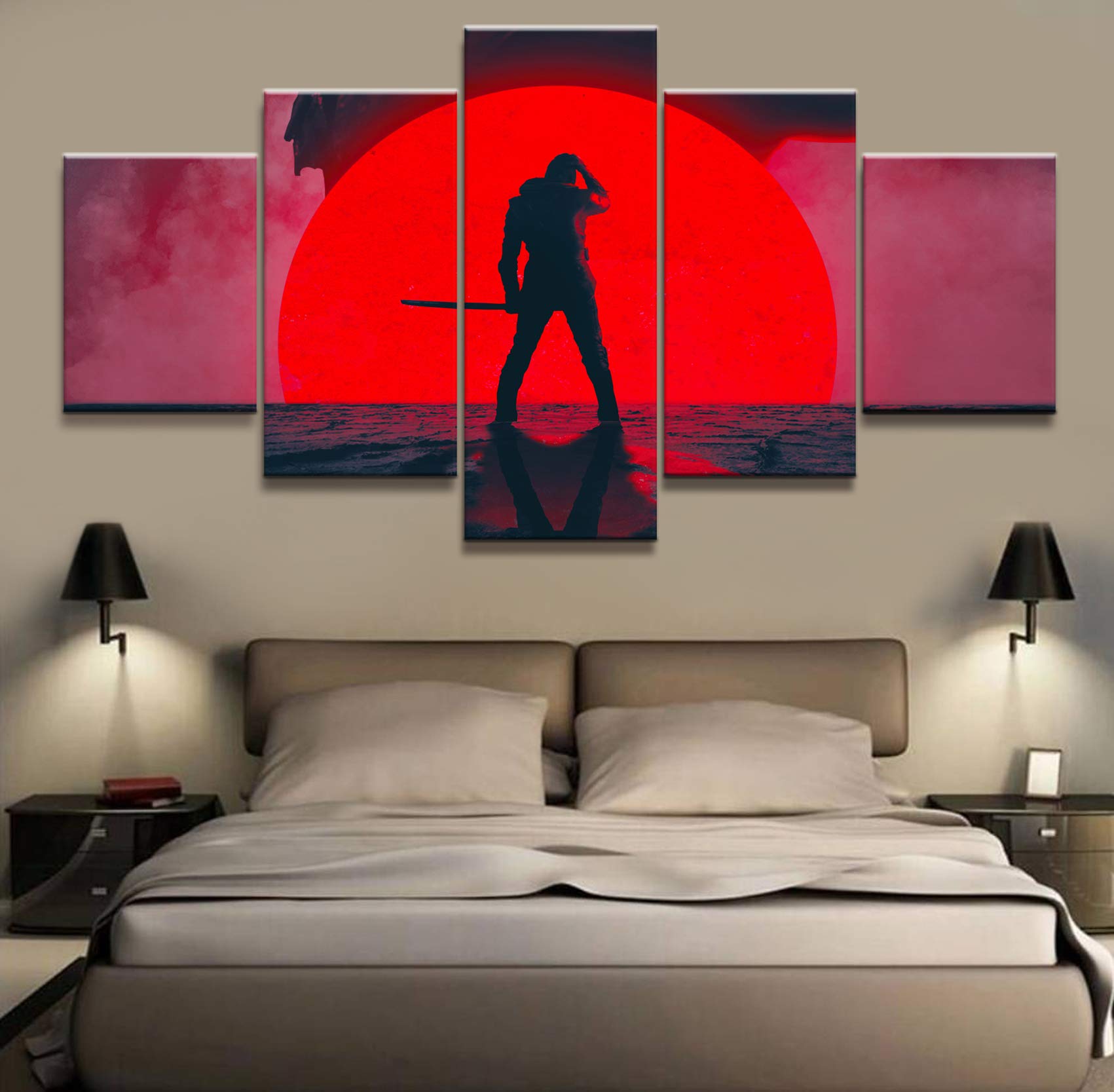 Eagle Eye Samurai Sword Endgame Movie Art Poster and Footprint Painting Living Room Wall Decoration Poster Frameless 40 * 60 40 * 80 40 * 100